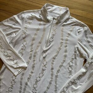 San Soleil Activewear Top Women's Large 50 UPF Sun Protection Preppy Travel Golf